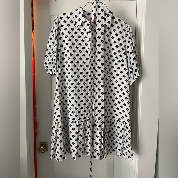 Floral Patterned Dress with Belt - Picture 5 of 7